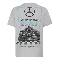 Youth adidas  Heather Gray Mercedes-AMG Petronas F1 Team Front Facing Car T-Shirt