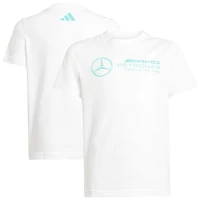Youth adidas White Mercedes-AMG Petronas F1 Team Fan Wear DNA Alphaskin Graphic T-Shirt