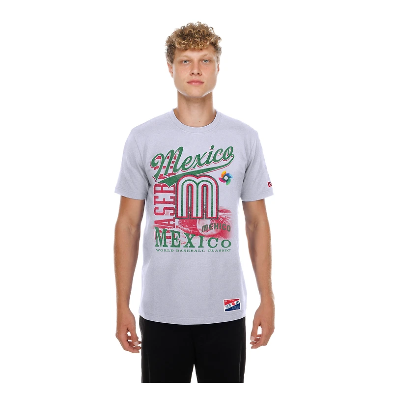 Men's New Era White Mexico Baseball 2026 World Classic Oversized Throwback Distressed T-Shirt