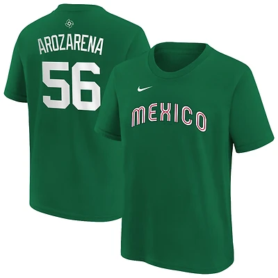 Youth Nike Randy Arozarena Green Mexico Baseball 2026 World Classic Name & Number T-Shirt