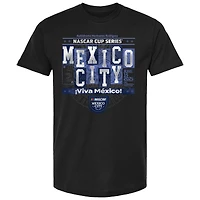 T-shirt noir NASCAR pour homme, motif course de Mexico
