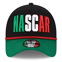 Men's New Era Black/Green NASCAR Mexico City Race 9FORTY A-Frame Trucker Adjustable Hat