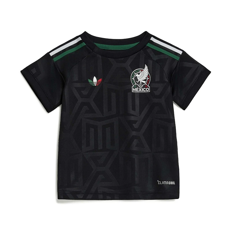 Mini-maillot réplique adidas noir pour bébé de l'équipe nationale du Mexique, tenue extérieure 2026