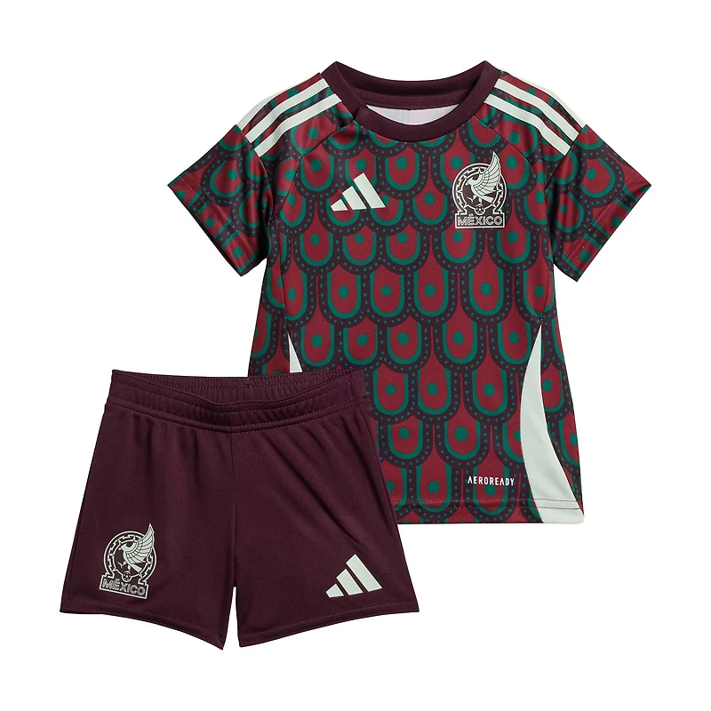 Infant adidas Burgundy Mexico National Team 2024 Home Mini Kit