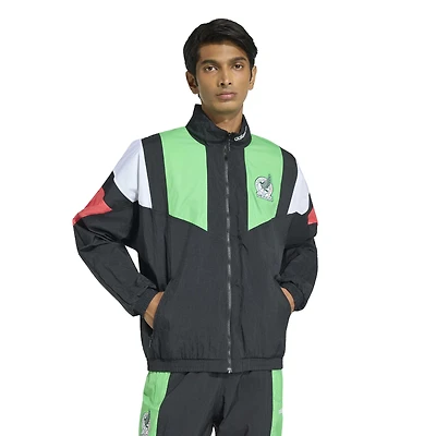 Veste de survêtement zippée adidas EQT noire pour homme, aux couleurs l'équipe nationale du Mexique
