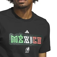 T-shirt adidas noir pour homme, équipe nationale du Mexique, avec logo à crochet