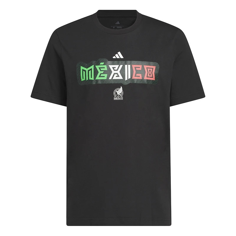 T-shirt adidas noir pour homme, équipe nationale du Mexique, avec logo à crochet