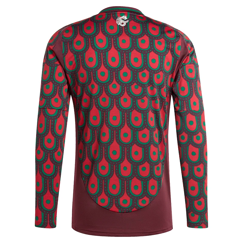 Men's adidas  Burgundy Mexico National Team 2024 Home Replica Long Sleeve Jersey