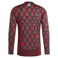 Maillot adidas à manches longues pour homme, bordeaux, équipe nationale du Mexique 2024, réplique domicile