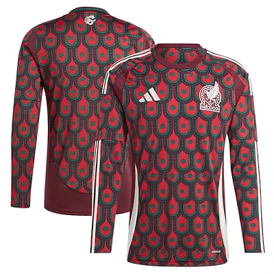Men's adidas  Burgundy Mexico National Team 2024 Home Replica Long Sleeve Jersey