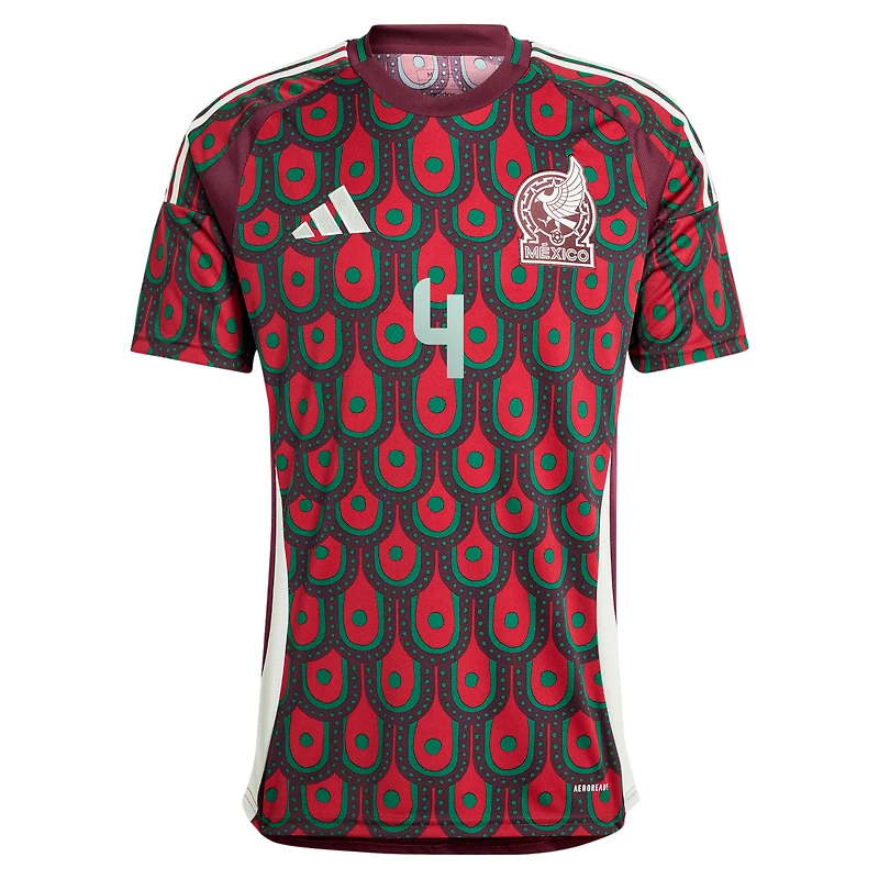 Maillot de joueur réplique à domicile l'équipe nationale du Mexique 2024 adidas Edson Alvarez bordeaux pour hommes