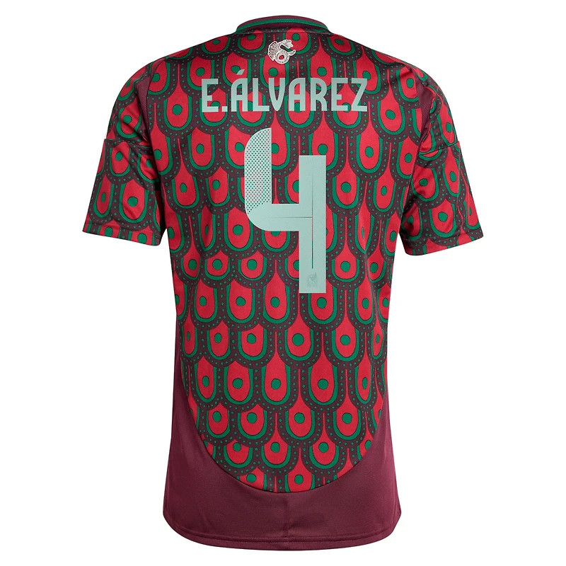 Maillot de joueur réplique à domicile l'équipe nationale du Mexique 2024 adidas Edson Alvarez bordeaux pour hommes