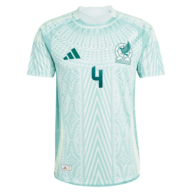 Maillot de joueur authentique extérieur l'équipe nationale du Mexique 2024 adidas Edson Alvarez vert pour homme
