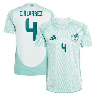 Maillot de joueur authentique extérieur l'équipe nationale du Mexique 2024 adidas Edson Alvarez vert pour homme