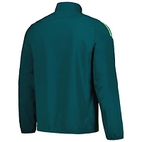 Veste d'avant-match entièrement zippée adidas pour hommes de l'équipe nationale du Mexique 2024 AEROREADY, verte