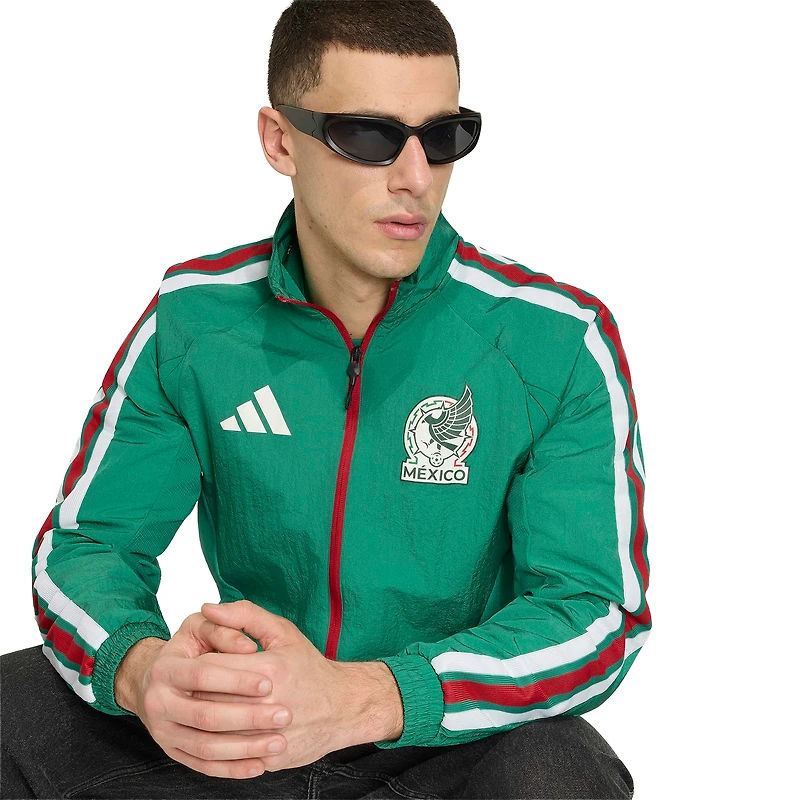 Men's adidas Green Mexico National Team 2026 Home Full-Zip Game Day Anthem Jacket
