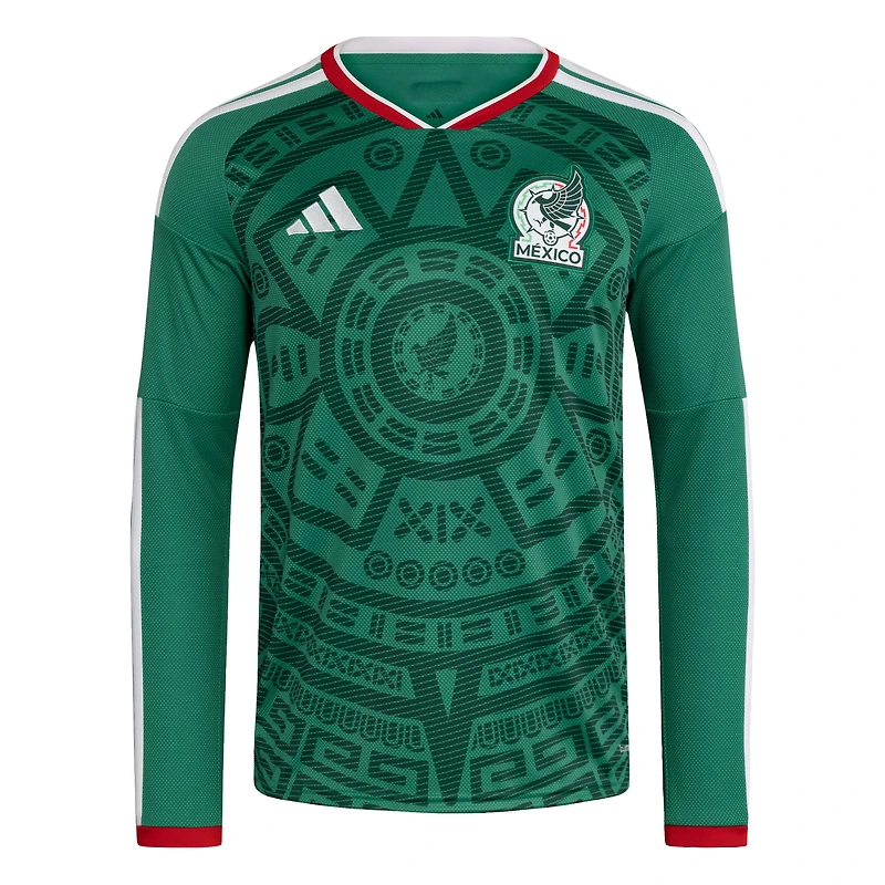 Maillot domicile réplique à manches longues adidas vert de l'équipe nationale du Mexique pour la Coupe Monde FIFA 2026