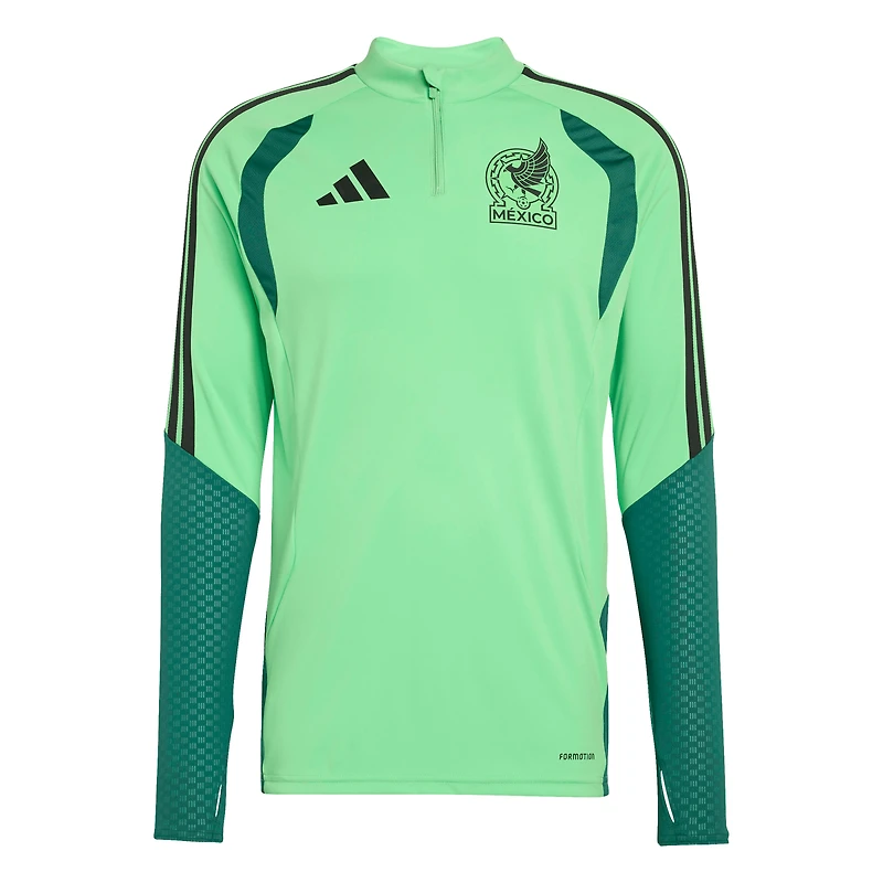 Haut d'entraînement zippé 1/4 adidas vert pour homme, équipe nationale du Mexique, FIFA x Coupe Monde 2026