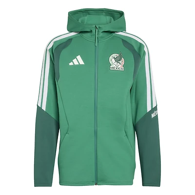 Sweat à capuche zippé adidas vert pour homme, équipe nationale du Mexique, FIFA x Coupe Monde Tiro Pro