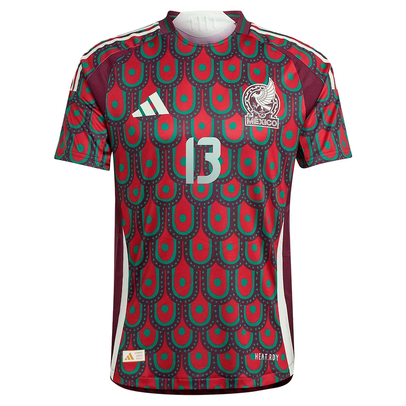 Maillot de joueur authentique adidas Guillermo Ochoa bordeaux équipe nationale du Mexique 2024 domicile pour homme