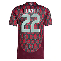 Maillot de joueur authentique adidas Hirving Lozano bordeaux l'équipe nationale du Mexique 2024 domicile pour homme