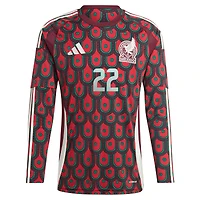 Maillot à manches longues adidas Hirving Lozano pour homme, bordeaux, équipe nationale du Mexique 2024, réplique domicile
