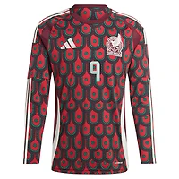 Men's adidas Raul Jimenez Burgundy Mexico National Team 2024 Home Replica Player Long Sleeve Jersey