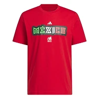 T-shirt adidas rouge pour homme, équipe nationale du Mexique, avec crochet