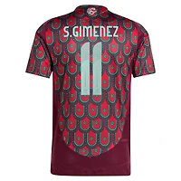 Maillot de joueur authentique adidas Santiago Giménez pour homme, bordeaux, équipe nationale du Mexique 2024 domicile