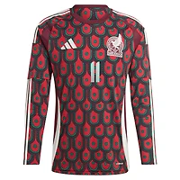 Men's adidas Santiago Giménez Burgundy Mexico National Team 2024 Home Replica Player Long Sleeve Jersey