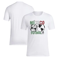 T-shirt adidas blanc pour homme de l'équipe nationale du Mexique 2024/25 autour monde