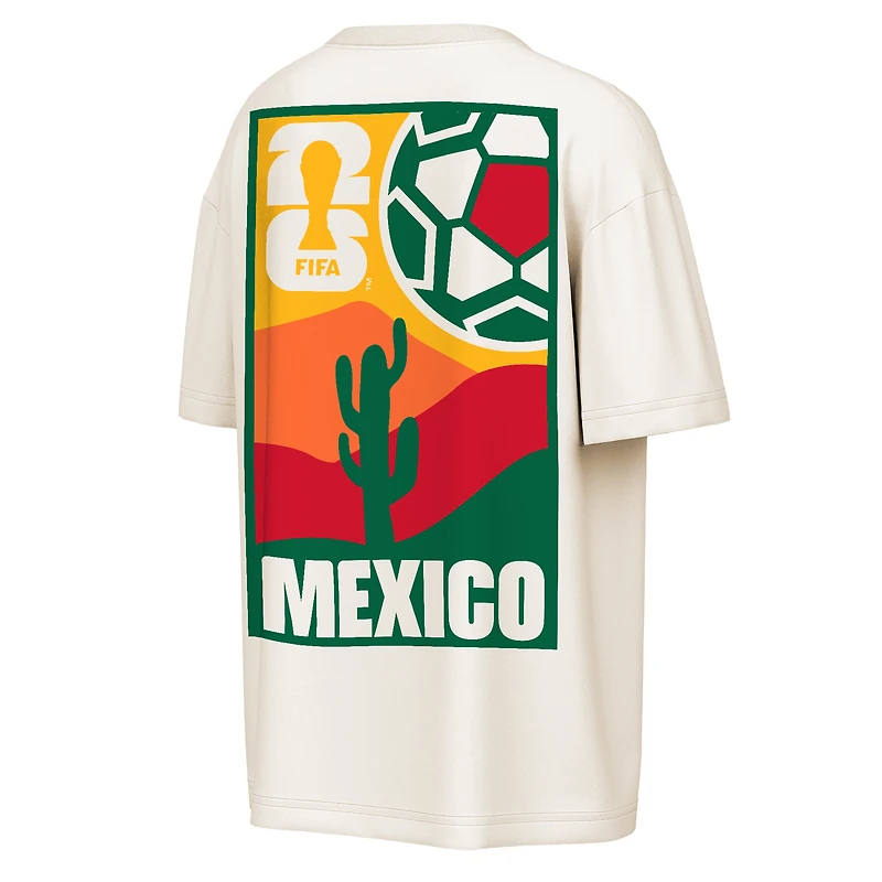 Men's Outerstuff Cream Mexico Post Card Oversized T-Shirt