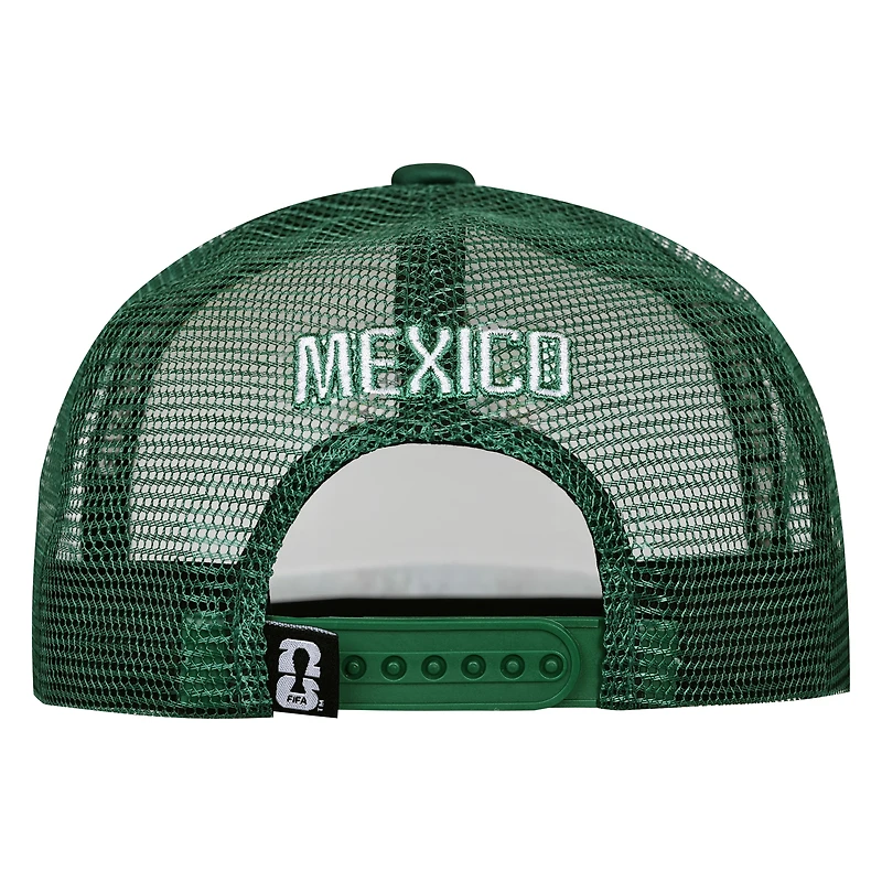 Men's Outerstuff  White/Green Mexico National Team Defender Adjustable Trucker Hat