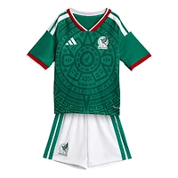 Mini-maillot réplique adidas vert de l'équipe nationale du Mexique pour enfant, maillot domicile FIFA x Coupe Monde 2026