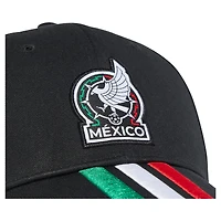Casquette unisexe adidas noire à 3 bandes de l'équipe nationale du Mexique