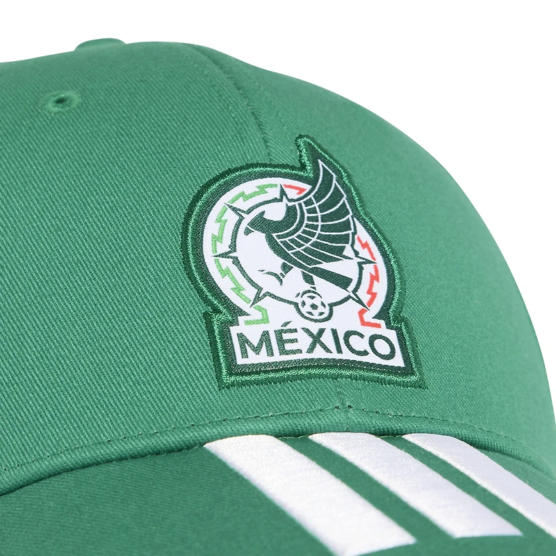Casquette unisexe adidas verte de l'équipe nationale du Mexique FIFA x Coupe du Monde 2026 à 3 bandes, ajustable