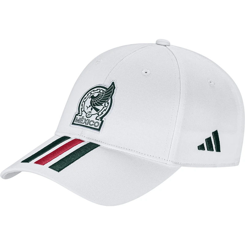 Unisex adidas  White Mexico National Team FIFA x World Cup 2026 3 Stripes Baseball Adjustable Hat