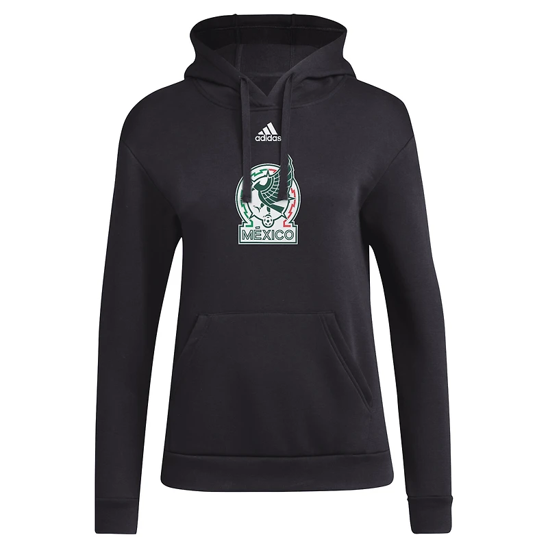 Women's adidas Black Mexico National Team Crest Pullover Hoodie