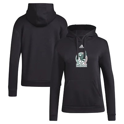 Women's adidas Black Mexico National Team Crest Pullover Hoodie
