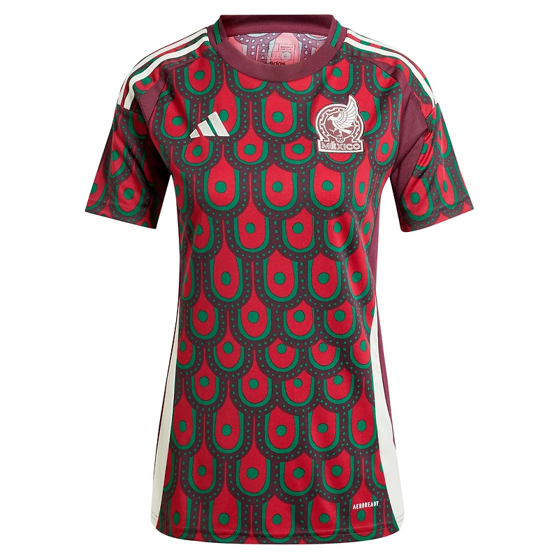 Maillot adidas bordeaux pour femme de l'équipe nationale du Mexique 2024 domicile réplique