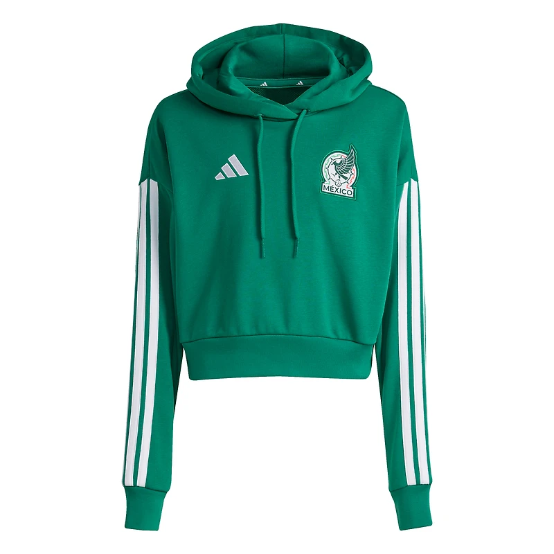 Sweat à capuche court adidas vert pour femme, équipe nationale du Mexique, FIFA x Coupe Monde Alphaskin