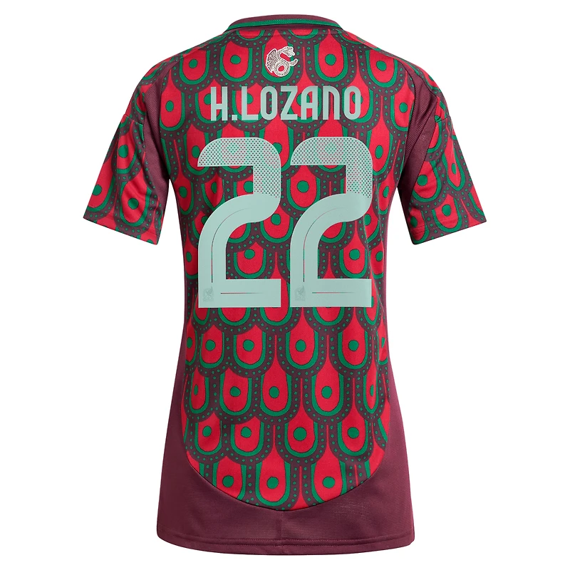 Women's adidas Hirving Lozano Burgundy Mexico National Team 2024 Home Replica Player Jersey