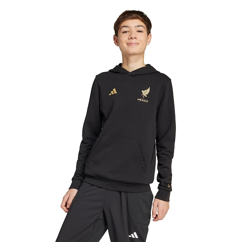 Sweat à capuche DNA noir pour jeunes adidas Mexico National Team 2025 Third Jersey