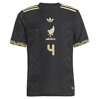 Maillot de joueur authentique noir adidas Edson Alvarez pour jeune l'équipe nationale du Mexique 2025