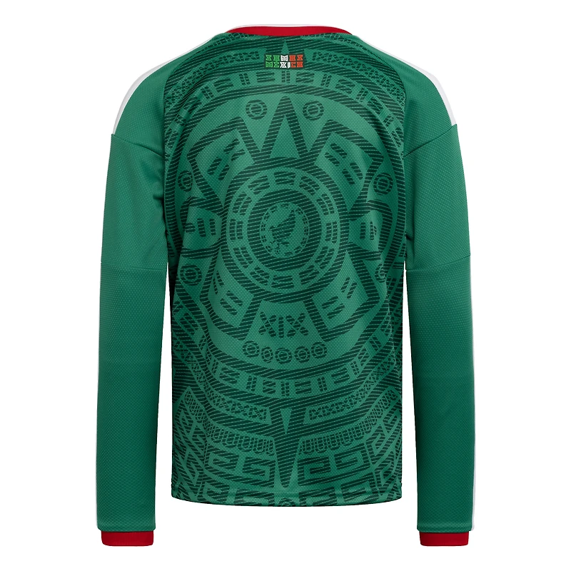 Youth adidas Green Mexico National Team 2026 Home Replica Long Sleeve Jersey