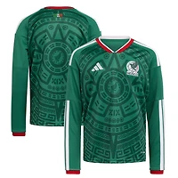 Maillot domicile réplique à manches longues adidas vert de l'équipe nationale du Mexique 2026 pour jeunes
