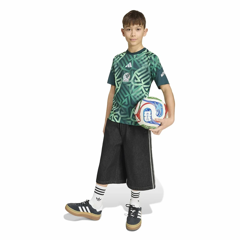 Maillot d'avant-match adidas vert pour jeunes de l'équipe nationale du Mexique 2026