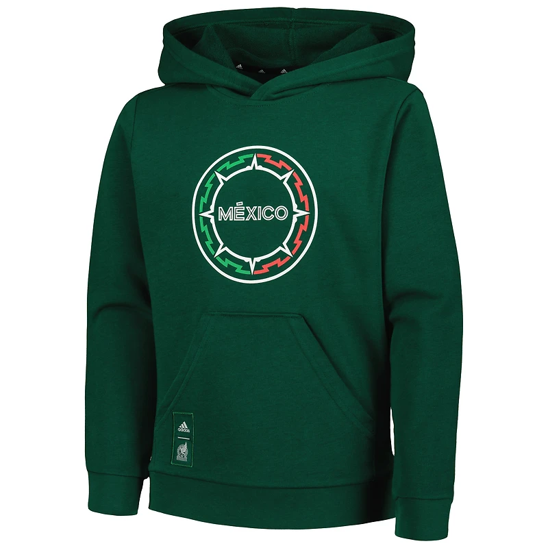 Sweat à capuche vert adidas pour jeunes de l'équipe nationale du Mexique