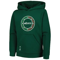 Sweat à capuche vert adidas pour jeunes de l'équipe nationale du Mexique
