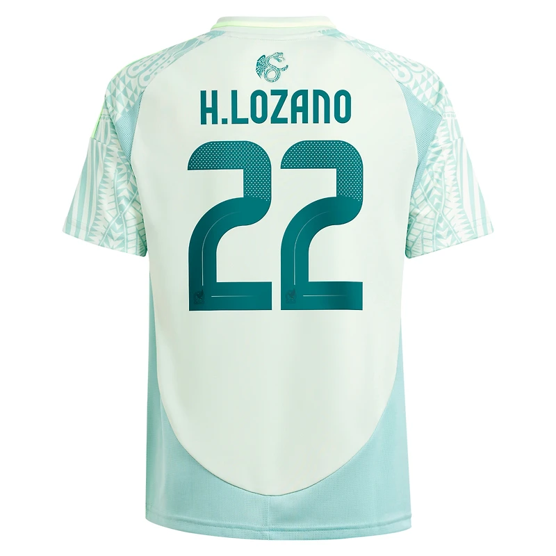 Maillot de joueur réplique extérieur l'équipe nationale du Mexique 2024 pour jeunes adidas Hirving Lozano vert